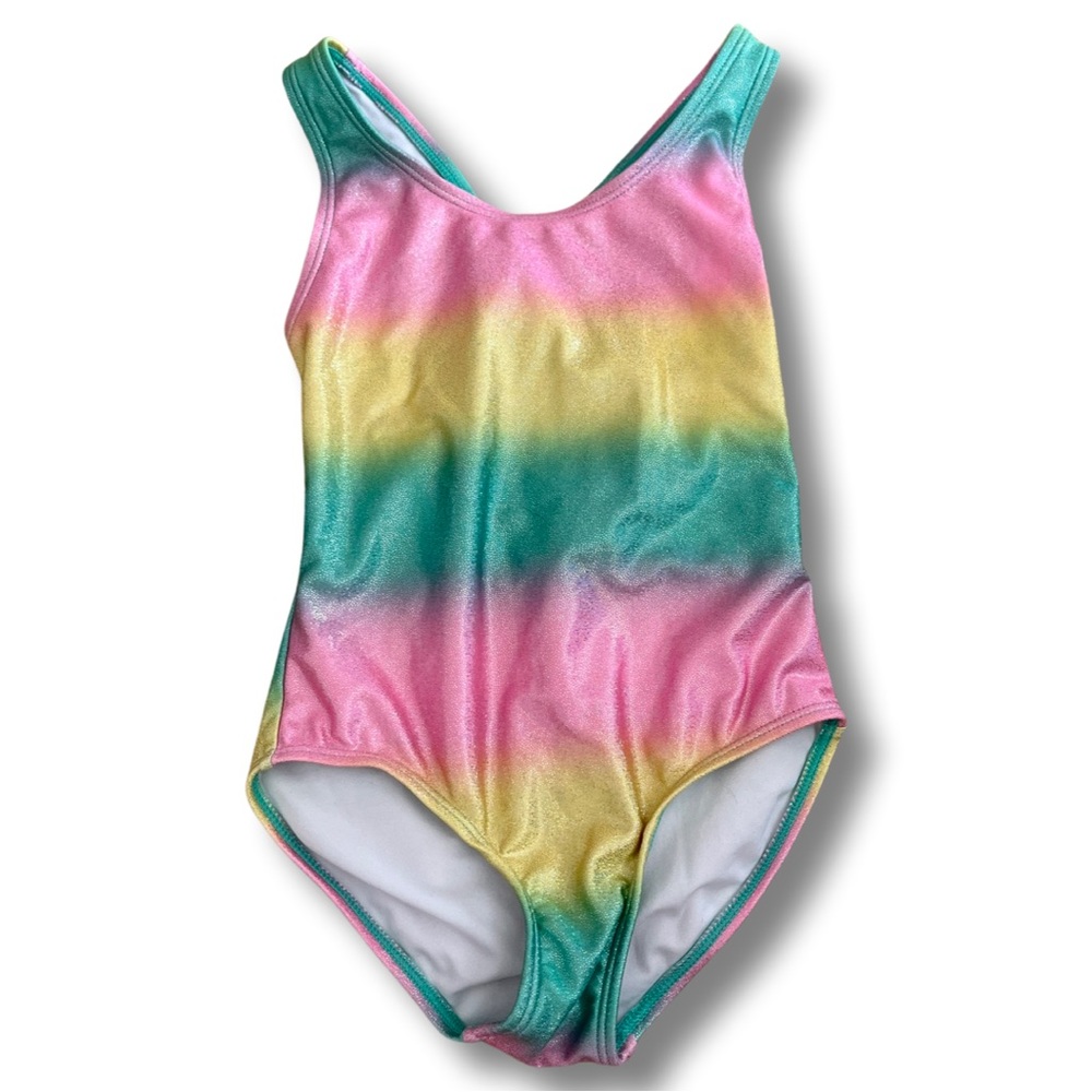Cat & Jack rainbow shimmer one-piece swimsuit size S